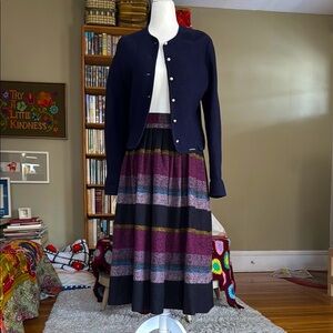 Geiger Tyrol Made in Austria Purple and Gray A-Line Midi Skirt